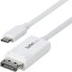 StarTech CDP2DP2MBW προσαρμογέας καλωδίου 1,9 m DisplayPort USB Type-C Λευκό