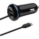 2GO Φορτιστής Αυτοκινήτου USB 2400mA DUO Type C 3.1 + 1x USB μαύρο