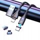Μαγνητικό καλώδιο USB C USB-C Lightning micro-USB 3 σε 2 γρήγορη φόρτιση | 3m
