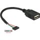 Kabel USB Delock USB-A - 0.15 m Czarny (84831)