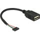 Kabel USB Delock USB-A - 0.15 m Czarny (84831)