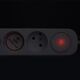 Solight 3z επέκταση με φορτιστή USB A+C 2.4A, 2m, 3 x 1mm2, λευκό, διακόπτης