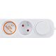 Solight 3z επέκταση με φορτιστή USB A+C 2.4A, 2m, 3 x 1mm2, λευκό, διακόπτης