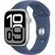 Apple Watch Series 10 (GPS) 46mm Ασημί Αλουμινένια Θήκη με Αθλητικό Λουράκι Denim Blue, M/L (MWWM3)