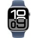 Apple Watch Series 10 (GPS) 46mm Ασημί Αλουμινένια Θήκη με Αθλητικό Λουράκι Denim Blue, M/L (MWWM3)