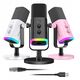 Δυναμικό μικρόφωνο στούντιο Fifine AM8W AMPLIGAME USB/XLR RGB λευκό PnP