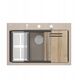 MARC 110 WORKSTATION GraniteQ νεροχύτης 1-θάλαμος 760*500*235 mm pearl beige + σιφόνι push to open + διανομέας ανοξείδωτο ατσάλι + ένθετο αποστράγγισης + Qmata + σανίδα/ μεταλλικά στοιχεία