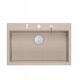 MARC 110 WORKSTATION GraniteQ νεροχύτης 1-θάλαμος 760*500*235 mm pearl beige + σιφόνι push to open + διανομέας ανοξείδωτο ατσάλι + ένθετο αποστράγγισης + Qmata + σανίδα/ μεταλλικά στοιχεία