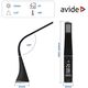 LED table lamp AVIDE BUSINESS LEATHER, 6W, 5000 K, 350 lm, dimmable, clock, black