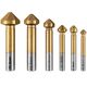 Wiertła fazujące stożkowe pogłębiacze TiN, 6.3-20.5 mm, zestaw 6 szt.