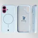 Silikonowe etui z pierścieniem magnetycznym Bizon Soft Case do Apple iPhone 16 błękitne