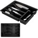 Vilde Organizer na sztućce przybory wkład do szuflady czarny 5 przegródek 36x25,5x6 cm