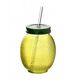 MODERN KITCHEN Γυάλινη κούπα με γυάλινο καλαμάκι 550ml 6,5x10x13cm