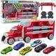 Zestaw Ciężarówka Rozkładana Z Torem Wyścigowym 6 Autek LEAN Toys