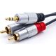Kabel Qoltec Jack 3.5mm - RCA (Cinch) x2 1m czarny (52339)