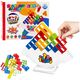Gra Zręcznościowa Balansująca Wieża Klocki 22 Karty 16 Klocków LEAN Toys