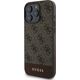 Guess GUESS futerał do IPHONE 16 Pro Max GUHCP16XG4GLBR (PC/TPU 4G PU Bottom Stripe) brązowy