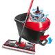 Vileda Ultramax Turbo 2in1 Σετ Σφουγγαρίστρας, Σφουγγαρίστρα με τηλεσκοπική λαβή, μικροϊνών κάλυμμα και κουβά με ισχυρή στροφή, για όλα τα σκληρά δάπεδα, μήκος λαβής 75-130cm, οικολογική συσκευασία