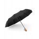 Automatyczny składany parasol z drewnianą rączką 10-ramienny XXL 115 cm czarny