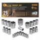 Σετ καρυδάκια 1/4" & 1/2" 25τμχ. (4-32mm) (6-γωνιακά)