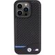 BMW BMW Leather Carbon Blue Line - Etui iPhone 15 Pro (czarny)