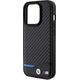 BMW BMW Leather Carbon Blue Line - Etui iPhone 15 Pro (czarny)