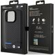BMW BMW Leather Carbon Blue Line - Etui iPhone 15 Pro (czarny)