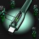 Kabel USB Usams USAMS Kabel pleciony USB-C na Lightning Smart Power-off 20W PD Cable 1.2m ciemny zielony/dark green SJ518USB02 (US-SJ518)