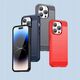 Θήκη Carbon etui iPhone 14 Pro εύκαμπτη ζελατινώδης θήκη για πίσω μπλε