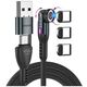 Statik 360 Pro 2.0 - καλώδιο USB-C με προσαρμογέα USB-A και τρία εναλλάξιμα μαγνητικά βύσματα USB-C, 2m (μαύρο)