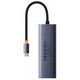 HUB USB Baseus Hub 4w1 Baseus UltraJoy USB-C σε 3x USB 3.0 + RJ45 (γκρι)