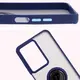 Etui z uchwytem na palec Bizon Case Hybrid Ring do Realme C75 4G / 14x 5G przydymione z granatową ramką