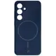Silikonowe etui z pierścieniem magnetycznym Bizon Soft Case Magnetic do Samsung Galaxy S24 granatowe