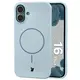 Silikonowe etui z pierścieniem magnetycznym Bizon Soft Case Magnetic do Apple iPhone 16 Plus błękitne