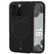 Silikonowe etui z pierścieniem magnetycznym Bizon Soft Case Magnetic do Apple iPhone 16 Pro czarne