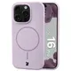 Silikonowe etui z pierścieniem magnetycznym Bizon Soft Case Magnetic do Apple iPhone 16 Pro jasnofioletowe