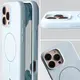Silikonowe etui z pierścieniem magnetycznym Bizon Soft Case Magnetic do Apple iPhone 16 Pro Max błękitne