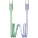 Kabel USB-C / USB-C USAMS Bicolor Series SJ756 PD 60W 1.2m zielono fioletowy