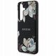 Case Guess Grained Printed Flower Pattern MagSafe for Samsung Galaxy S25 black
