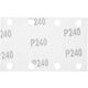Papiery ścierne na rzep, prostokąt  80 x 130 mm, P240, 5 szt., z 8 otworami do 04-623