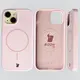 Silikonowe etui z pierścieniem magnetycznym Bizon Soft Case Magnetic do Apple iPhone 15 jasnoróżowe