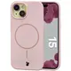 Silikonowe etui z pierścieniem magnetycznym Bizon Soft Case Magnetic do Apple iPhone 15 jasnoróżowe