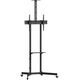 Stand / wózek do TV Maclean, półka na kamerę, na kółkach, 37-70", max. obciążenie 45kg/5kg półka, max. VESA 600x400, MC-113 B
