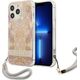 Guess Guess Flower Cord - Etui ze smyczką iPhone 13 Pro (Gold)