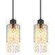 Hanging lamp GLOBO BACKEY, 4 x E27 15W, clear glass crystals, 70x10x120cm