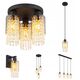 Hanging lamp GLOBO BACKEY, 1 x E27 15W, clear glass crystals, o10x120cm