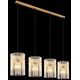 Pendant lamp GLOBO GORLEY, 4xE27, 60W, 230V, metal, gold color, 20x110x140cm