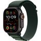 Apple Watch Ultra 2 (GPS + Cellular) 49mm Black Titanium Case with Dark Green Alpine Band, Medium (MX4R3)