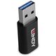 Lindy 71264 zmieniacz płci / kabli USB Type A USB Type C Czarny