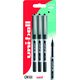 Uni-ball eye 150 3 stk sorte Rollerpenne stregbredde 0,2mm micro
